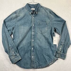 Adriano Goldschmied Men's Blue Denim Button-Up Shirt Size M.